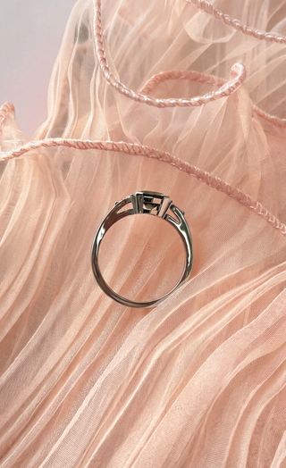 Custom Sapphire Partial Bezel Zoe Engagement Ring