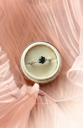 Custom Sapphire Partial Bezel Zoe Engagement Ring