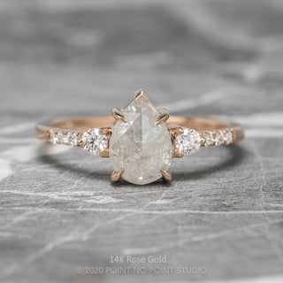 1.52 Carat Icy White Pear Diamond Engagement Ring, Eliza Setting