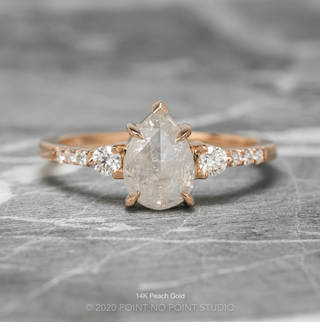 1.52 Carat Icy White Pear Diamond Engagement Ring, Eliza Setting