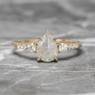 1.52 Carat Icy White Pear Diamond Engagement Ring, Eliza Setting