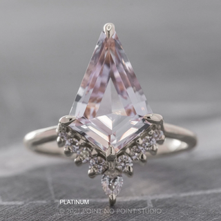 4.90 Carat Kite Morganite and Diamond Engagement Ring, Ava Setting