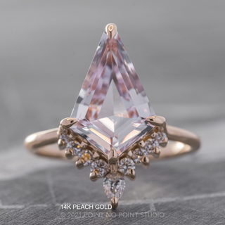 4.90 Carat Kite Morganite and Diamond Engagement Ring, Ava Setting