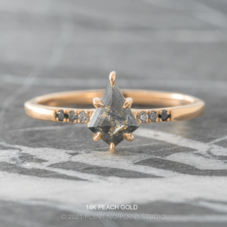 .91 Carat Salt and Pepper Kite Diamond Engagement Ring, Ombre Jules Setting