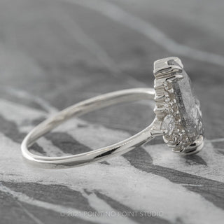 1.86 Carat Salt and Pepper Marquise Diamond Engagement Ring, Olivia Setting, 14K White Gold