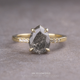 2.46 Carat Salt and Pepper Pear Diamond Engagement Ring, Jules Setting
