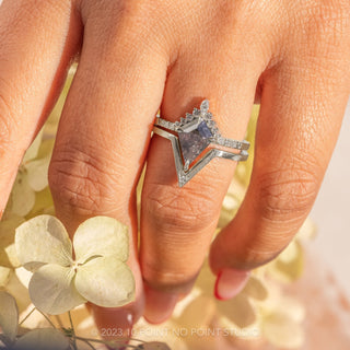 1.60 Carat Salt and Pepper Kite Diamond Engagement Ring, Avaline Setting, Platinum