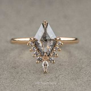 1.51 Carat Salt and Pepper Geometric Diamond Engagement Ring, Ava Setting
