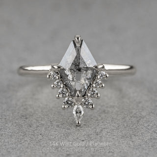 1.51 Carat Salt and Pepper Geometric Diamond Engagement Ring, Ava Setting