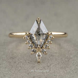 1.51 Carat Salt and Pepper Geometric Diamond Engagement Ring, Ava Setting
