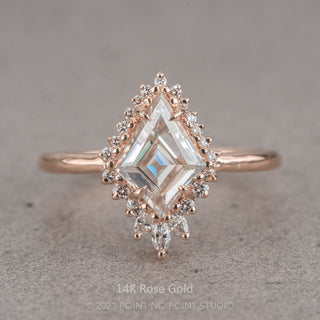 Kite Moissanite and Diamond Engagement Ring, Cleo Setting