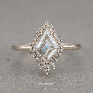 Kite Moissanite and Diamond Engagement Ring, Cleo Setting