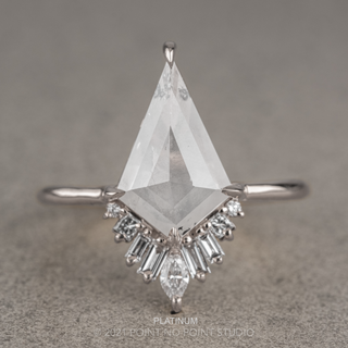 2.03 Carat Icy White Kite Diamond Engagement Ring, Wren Setting