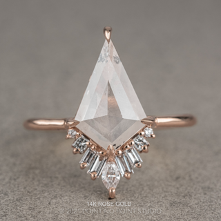 2.03 Carat Icy White Kite Diamond Engagement Ring, Wren Setting