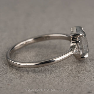 1.26 Carat Salt and Pepper Hexagon Diamond Engagement Ring, Azalea Setting, Platinum