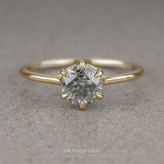 .94 Carat Salt and Pepper Round Diamond Engagement Ring, Madeline Setting