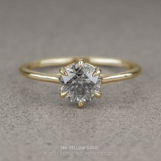 .94 Carat Salt and Pepper Round Diamond Engagement Ring, Madeline Setting