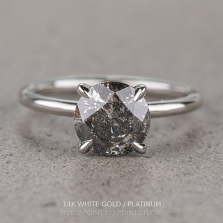 2.24 Carat Salt and Pepper Diamond Engagement Ring, Tulip Jane Setting