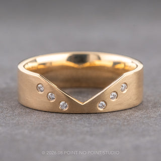 Ellipse Wedding Ring, 6 Diamond, 5mm Matte
