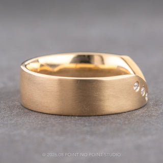 Ellipse Wedding Ring, 6 Diamond, 5mm Matte