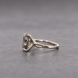 Custom Tulip Basket Oval Salt & Pepper Diamond Madeline Engagement Ring