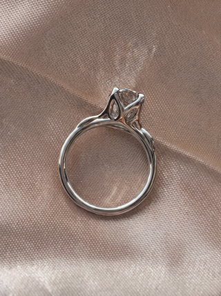 Custom Tulip Basket Oval Salt & Pepper Diamond Madeline Engagement Ring