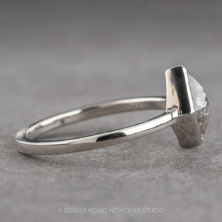 .98 Carat Canadian Salt and Pepper Lozenge Diamond Engagement Ring, Bezel Jane Setting
