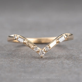Paloma Wedding Ring, 7 Ombre Diamond, Loaf Band