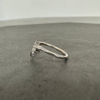 Cassiopeia Wedding Ring, Salt and Pepper Pear, 13 Diamond