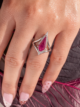 Custom Kite Ruby Basket Arwen Engagement Ring