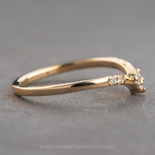 Paloma Wedding Ring, 7 Lab Grown Diamond, V-Shaped Contour, Loaf Band