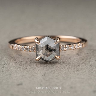 1.32 Carat Salt and Pepper Hexagon Diamond Engagement Ring, Jules Setting