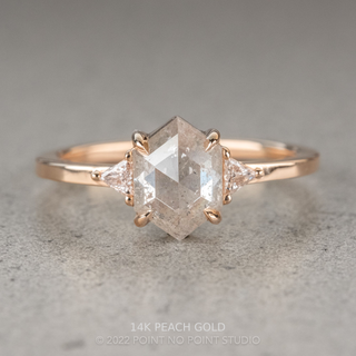 1.48 Carat Icy White Hexagon Diamond Engagement Ring, Zoe Setting