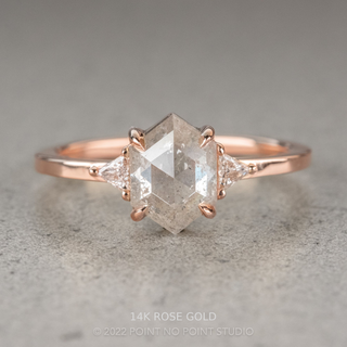 1.48 Carat Icy White Hexagon Diamond Engagement Ring, Zoe Setting