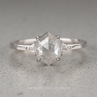 1.48 Carat Icy White Hexagon Diamond Engagement Ring, Zoe Setting