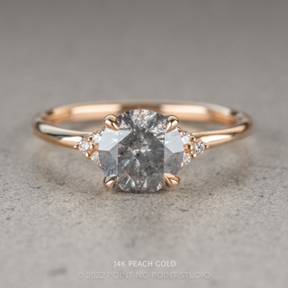 1.14 Carat Salt and Pepper Round Diamond Engagement Ring, Quinn Setting
