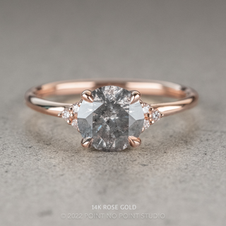1.14 Carat Salt and Pepper Round Diamond Engagement Ring, Quinn Setting