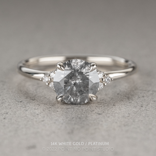 1.14 Carat Salt and Pepper Round Diamond Engagement Ring, Quinn Setting