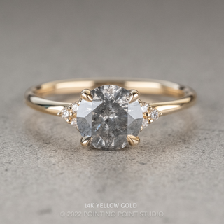 1.14 Carat Salt and Pepper Round Diamond Engagement Ring, Quinn Setting