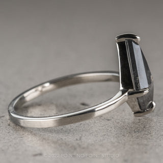 1.73 Carat Salt and Pepper Kite Diamond Engagement Ring, Jane Setting, Platinum