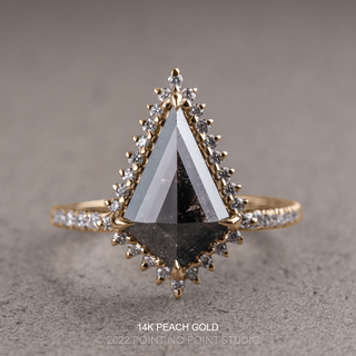 3.37 Carat Black Kite Diamond Engagement Ring, Solstice Setting