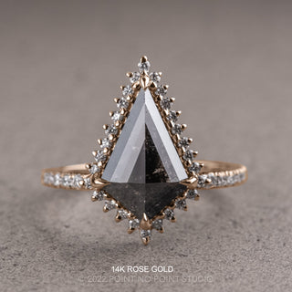 3.37 Carat Black Kite Diamond Engagement Ring, Solstice Setting
