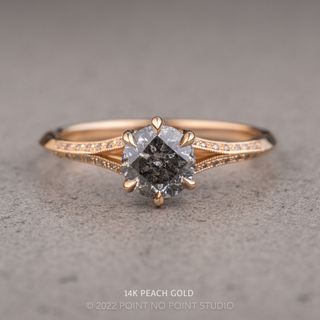 1.11 Carat Salt and Pepper Round Diamond Engagement Ring, Mackenzie Setting
