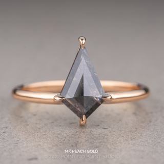 1.23 Carat Black Kite Diamond Engagement Ring, Jane Setting