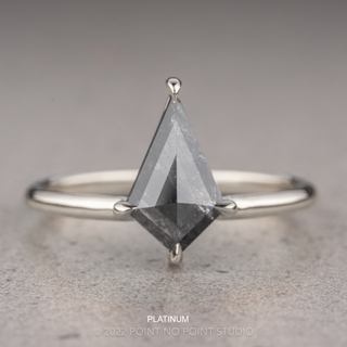 1.23 Carat Black Kite Diamond Engagement Ring, Jane Setting