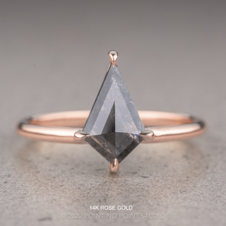 1.23 Carat Black Kite Diamond Engagement Ring, Jane Setting