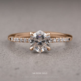 Hexagon Moissanite Engagement Ring, Jules Setting