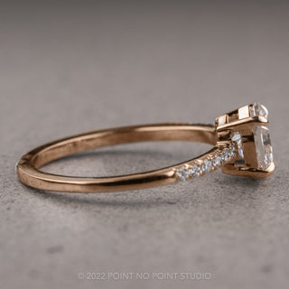 1.56 Carat Hexagon Moissanite Engagement Ring, Jules Setting, 14k Rose Gold