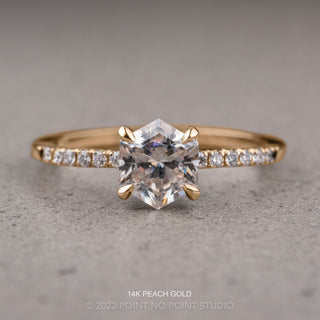 Hexagon Moissanite Engagement Ring, Jules Setting