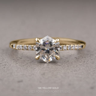 Hexagon Moissanite Engagement Ring, Jules Setting